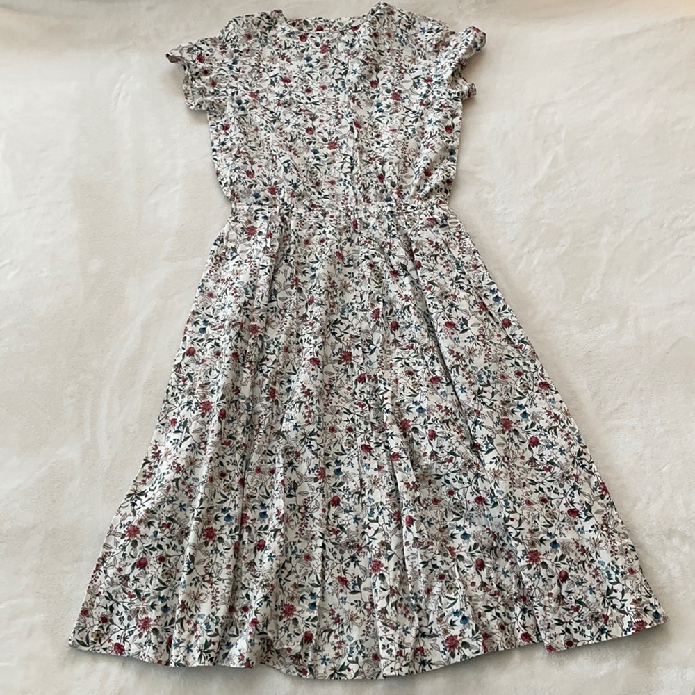 Vintage Floral Print Cottagecore Midi Dress